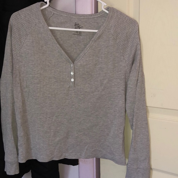 Primark Gray V-neck Pajama Top - Picture 1 of 7